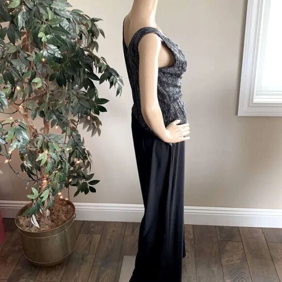 Anne Klein Black/Silver Jumpsuit in Size 14 - Picture 3 of 6